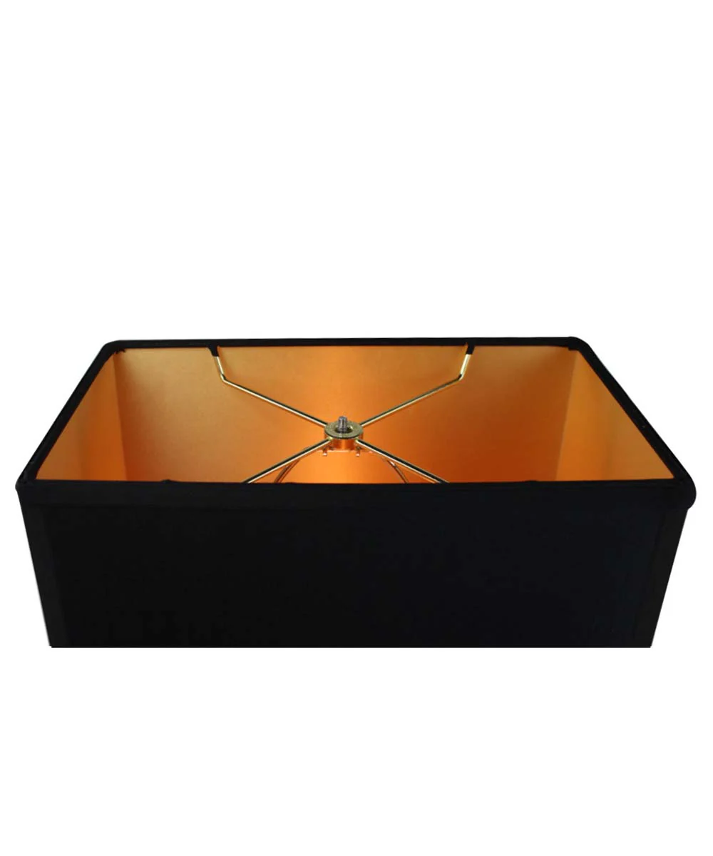 Rectangular Drum Lampshade (6.5x12) (6.5x12) x 9 Softback Black Shantung Fabric - Image 4