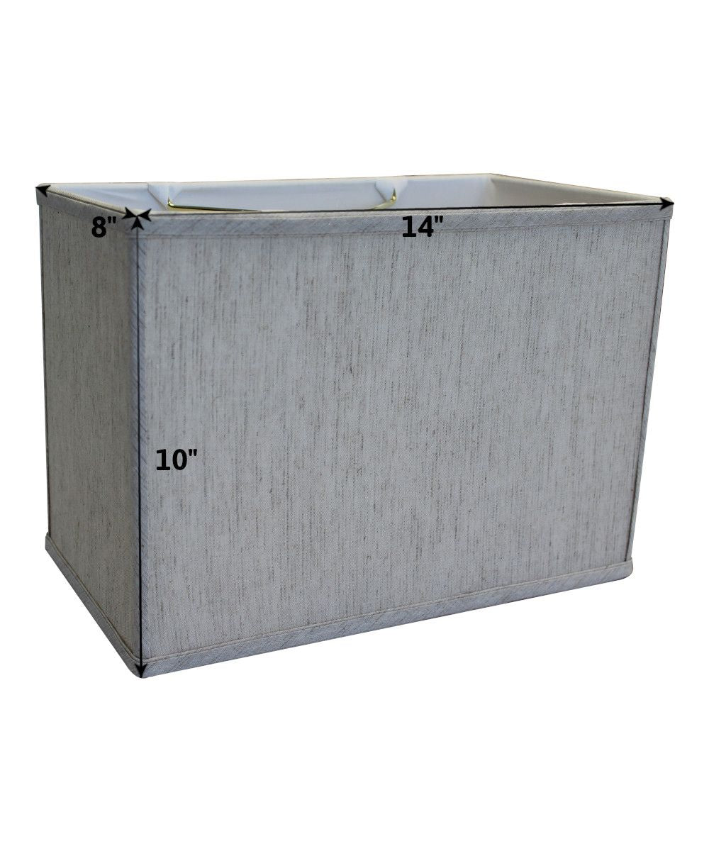 Rectangular Drum Lampshade (8x14) (8x14) x 10 CLIP-ON FITTER Softback Textured Oatmeal - Image 3