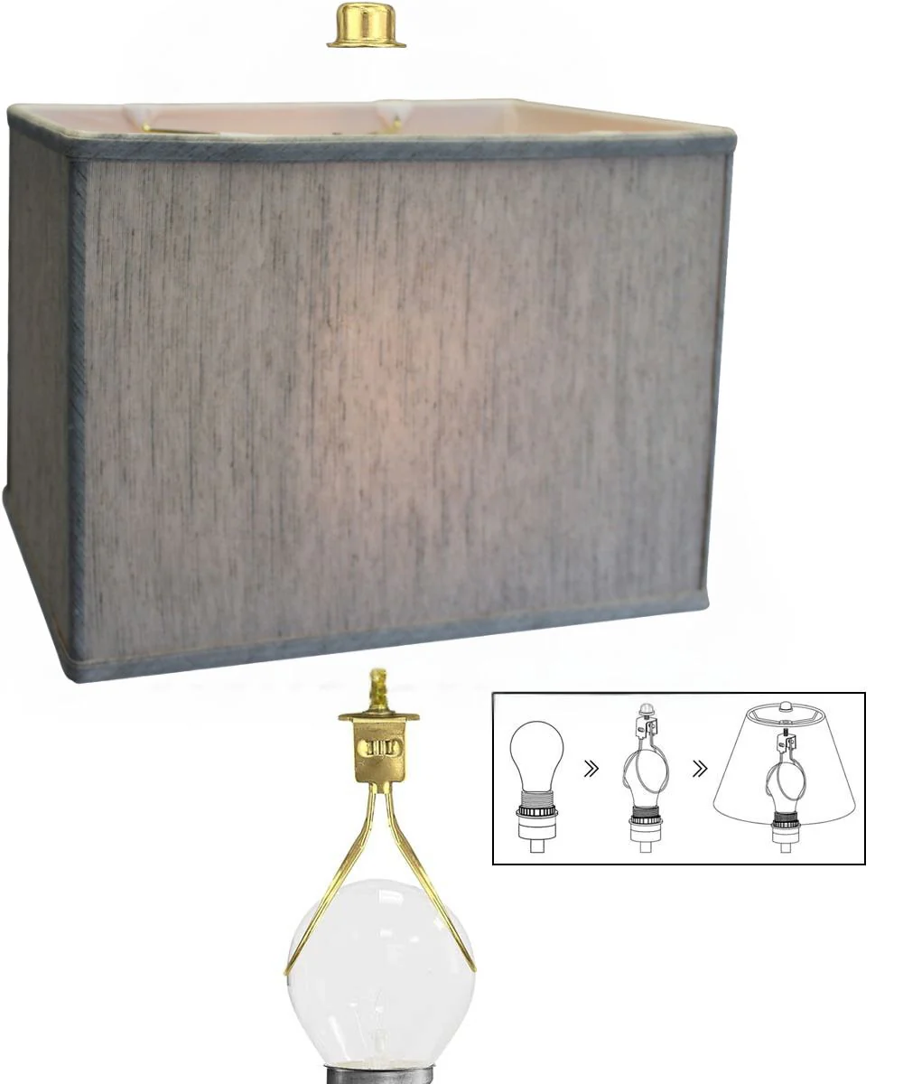 Rectangular Drum Lampshade (8x14) (8x14) x 10 CLIP-ON FITTER Softback Textured Oatmeal - Image 4