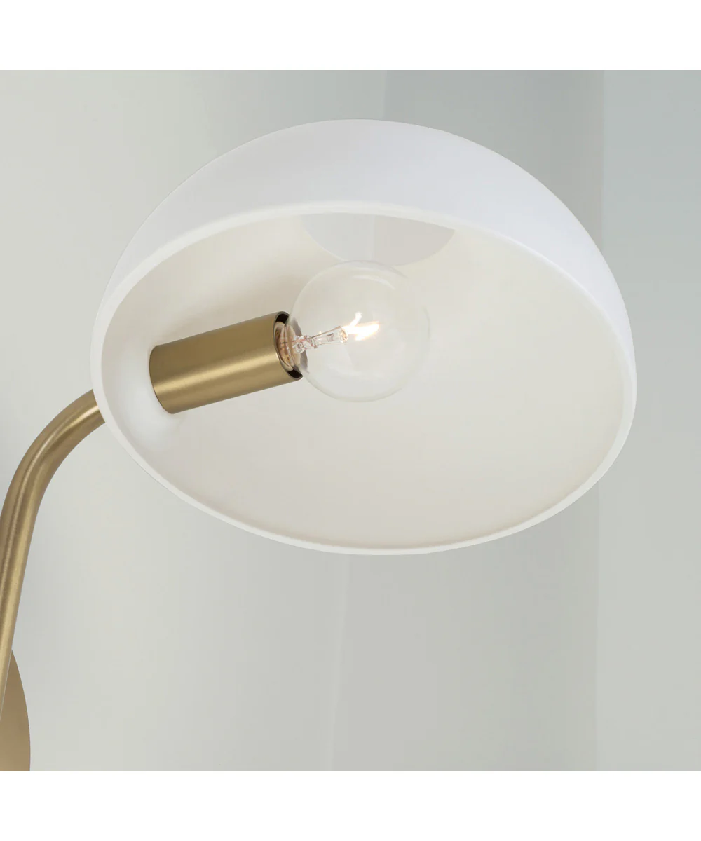 Reece 1-Light Sconce Aged Brass and White - Image 3