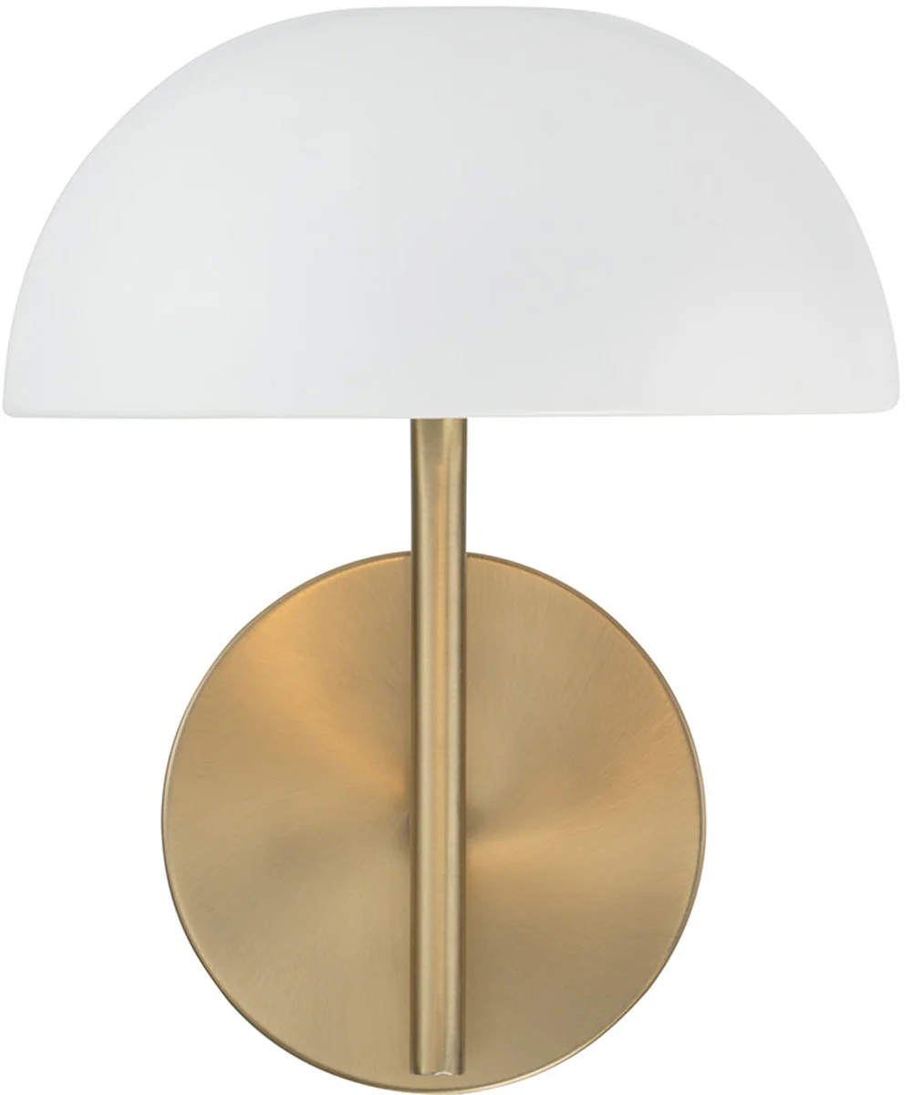 Reece 1-Light Sconce Aged Brass and White - Image 4