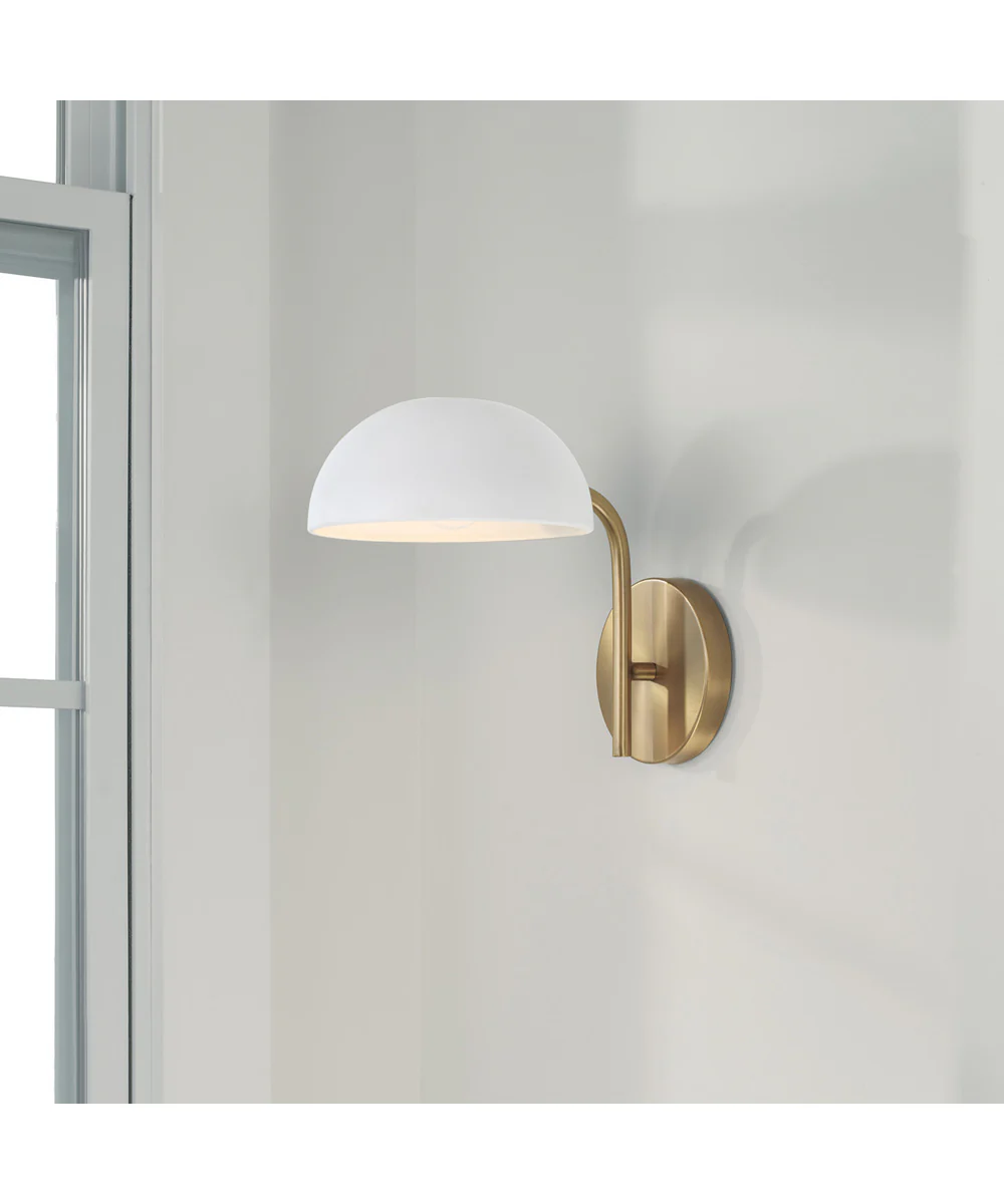 Reece 1-Light Sconce Aged Brass and White - Image 5