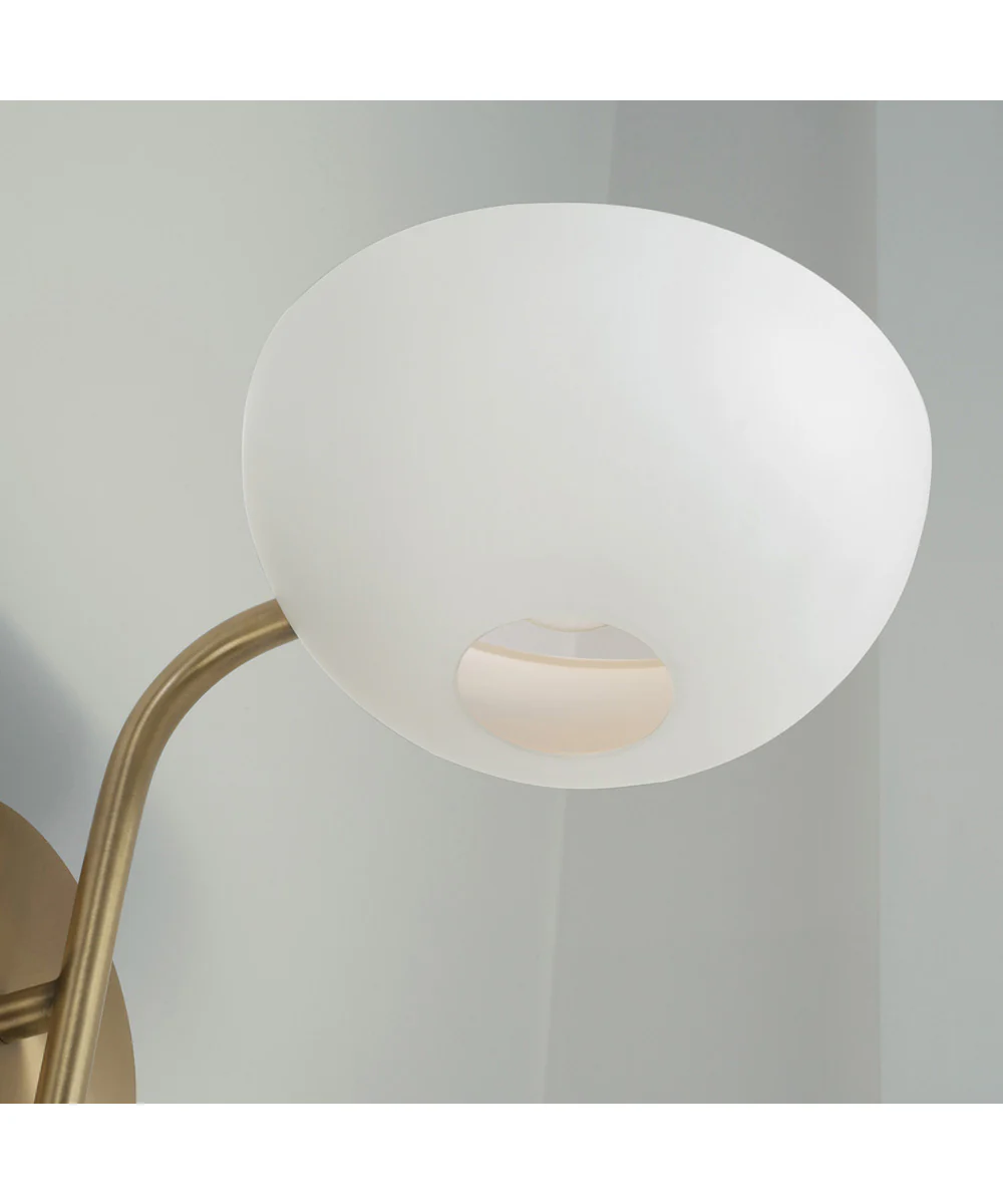 Reece 1-Light Sconce Aged Brass and White - Image 6
