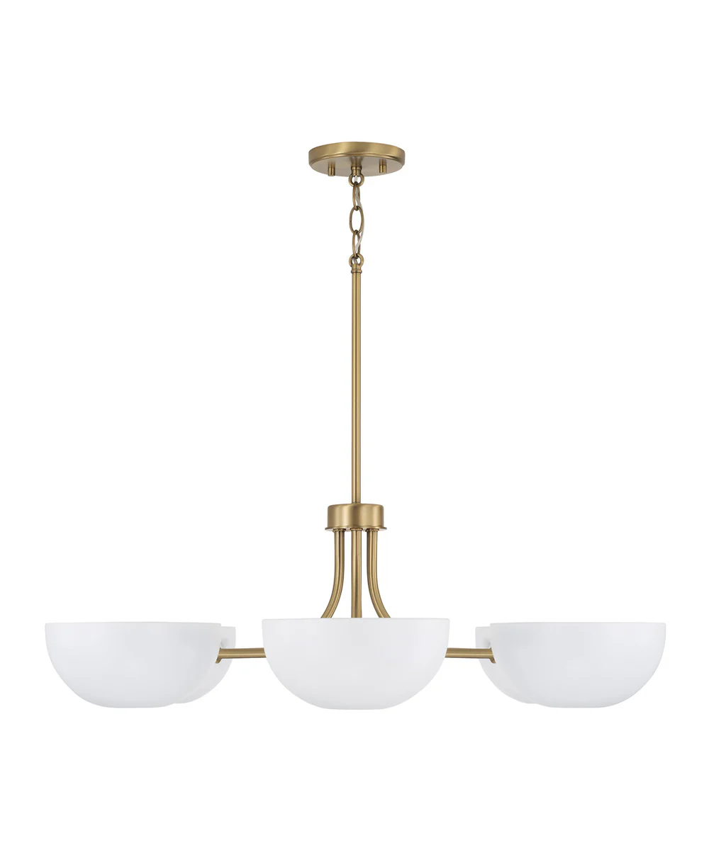 Reece 6-Light Chandelier Aged Brass and White - Image 10