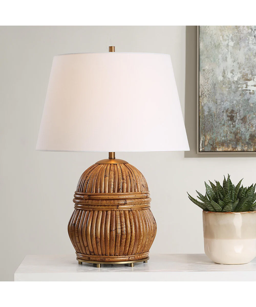 Reed Honey Rattan Table Lamp - Image 2