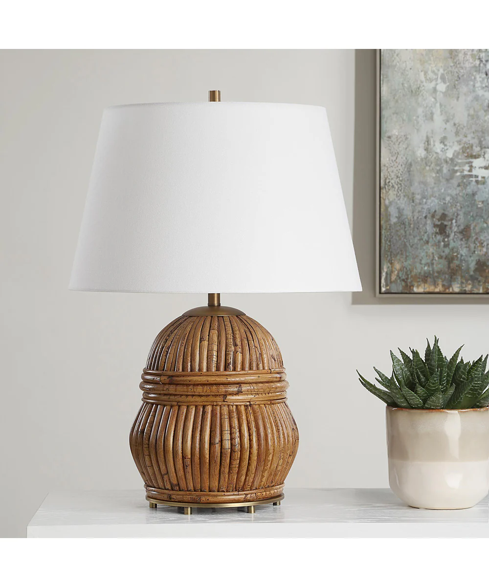 Reed Honey Rattan Table Lamp - Image 3