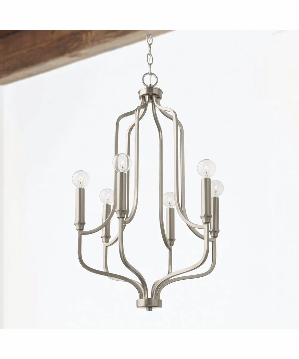 Reeves 6-Light Chandelier Brushed Nickel - Image 2