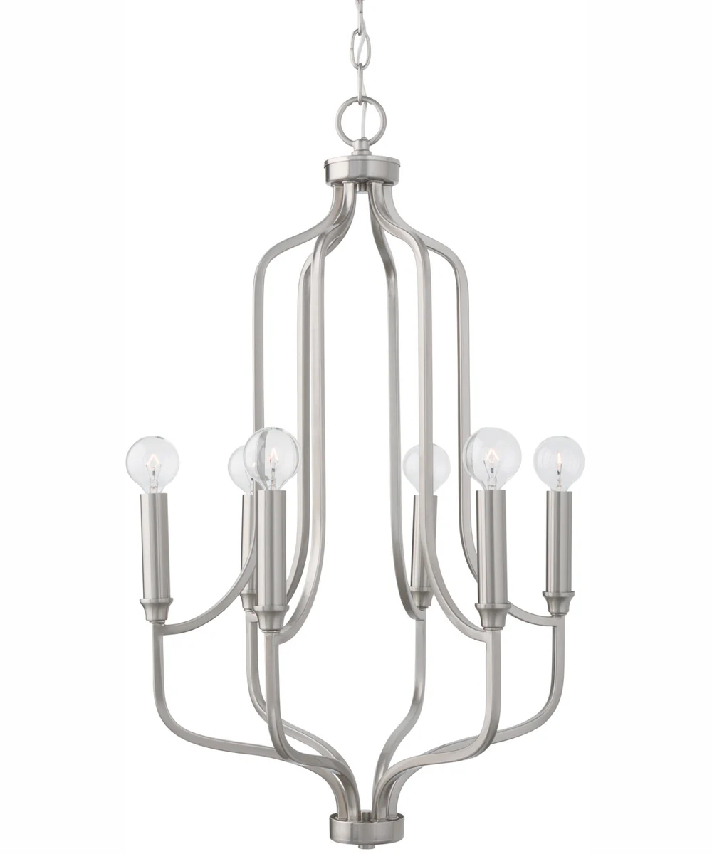 Reeves 6-Light Chandelier Brushed Nickel - Image 3