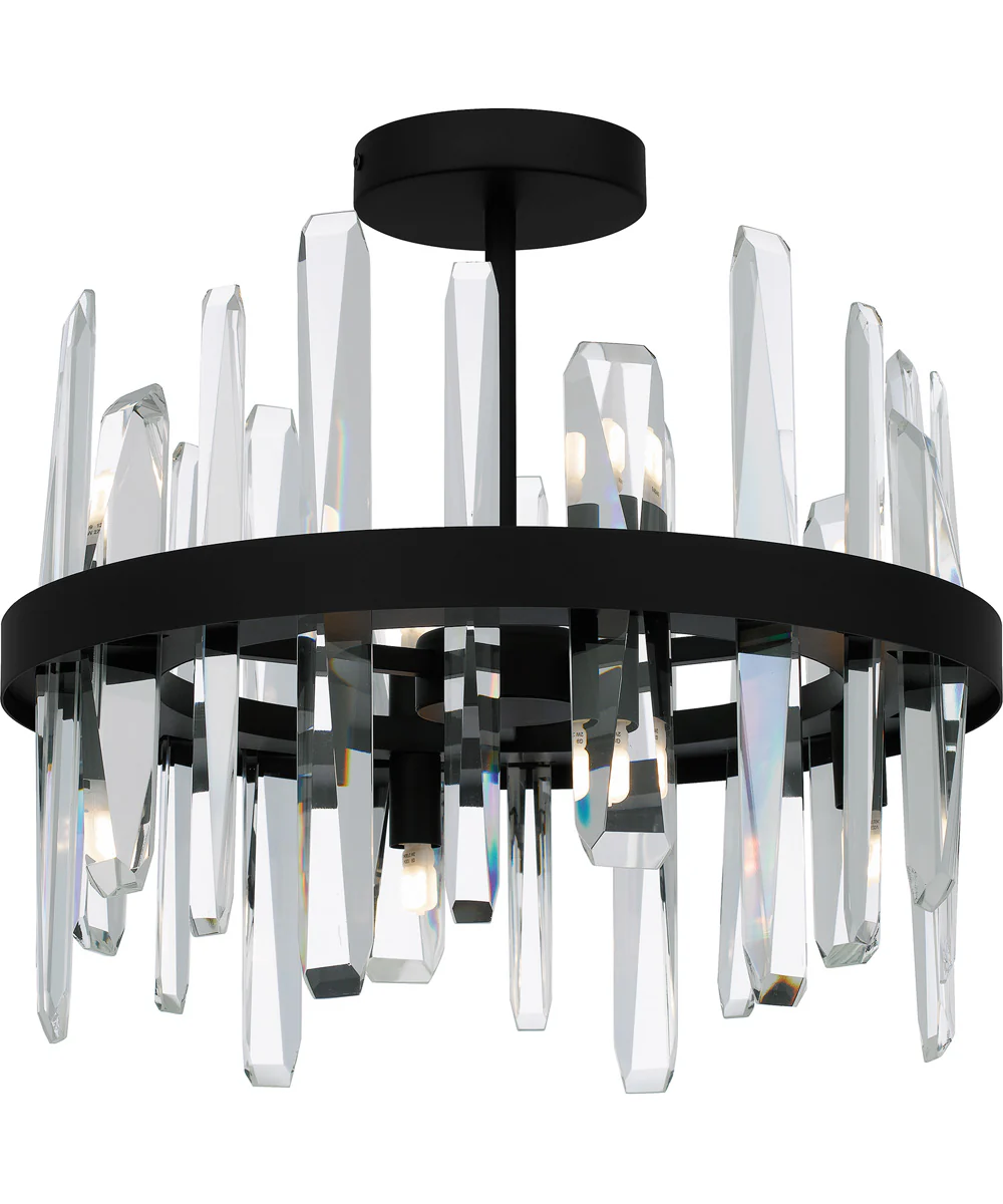 Regal Medium 8-light Semi Flush Mount Matte Black