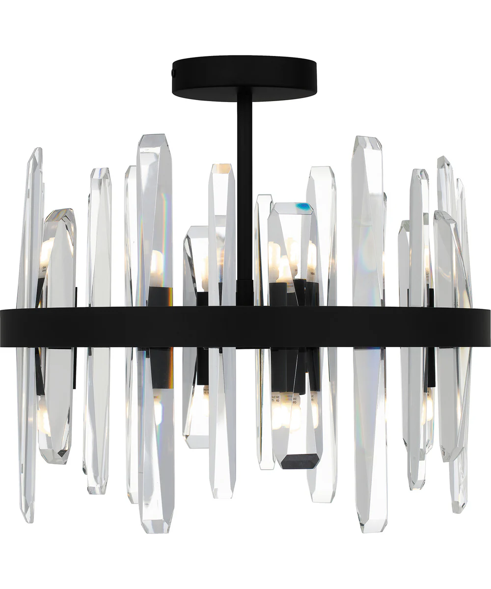 Regal Medium 8-light Semi Flush Mount Matte Black - Image 3