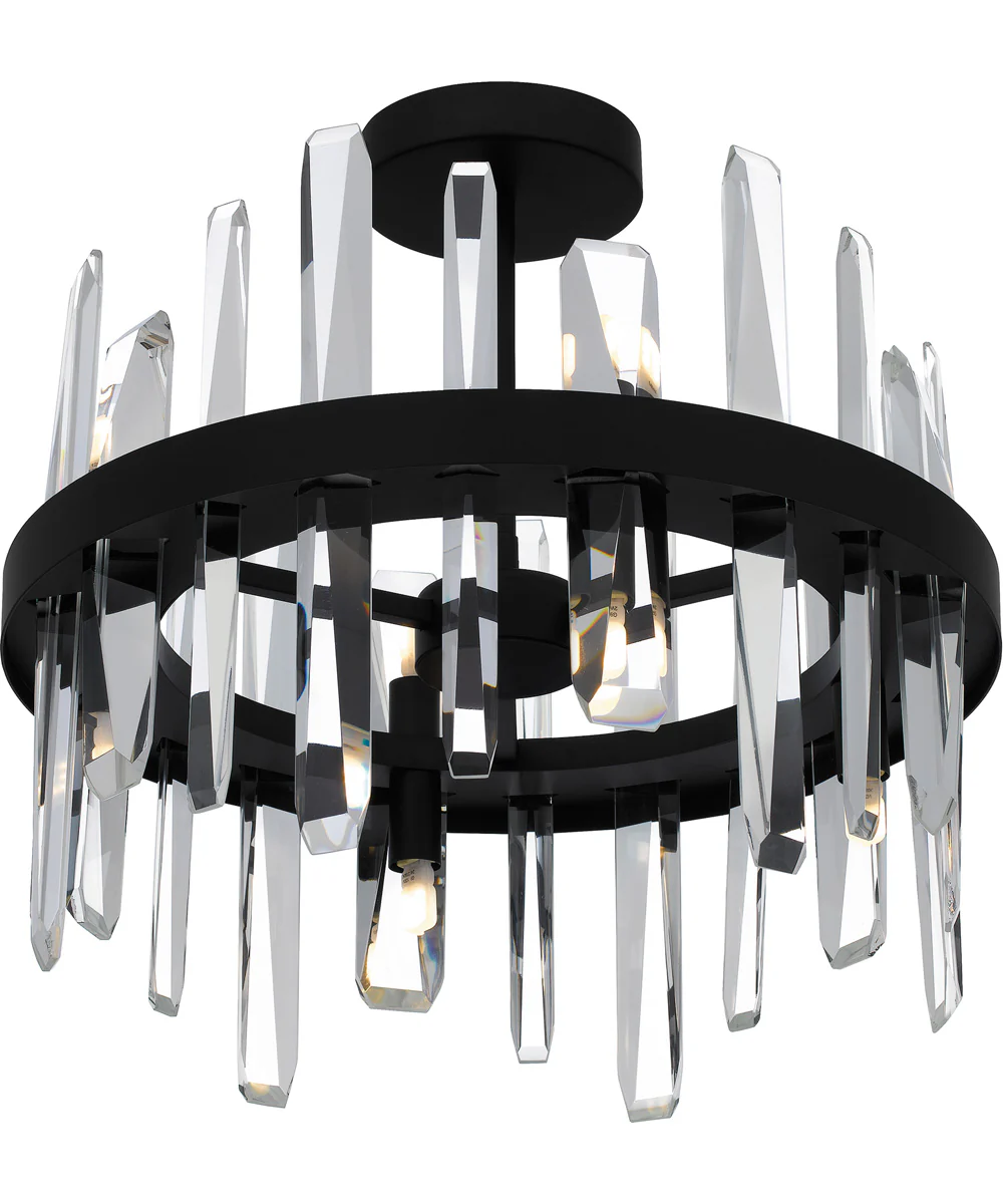 Regal Medium 8-light Semi Flush Mount Matte Black - Image 4