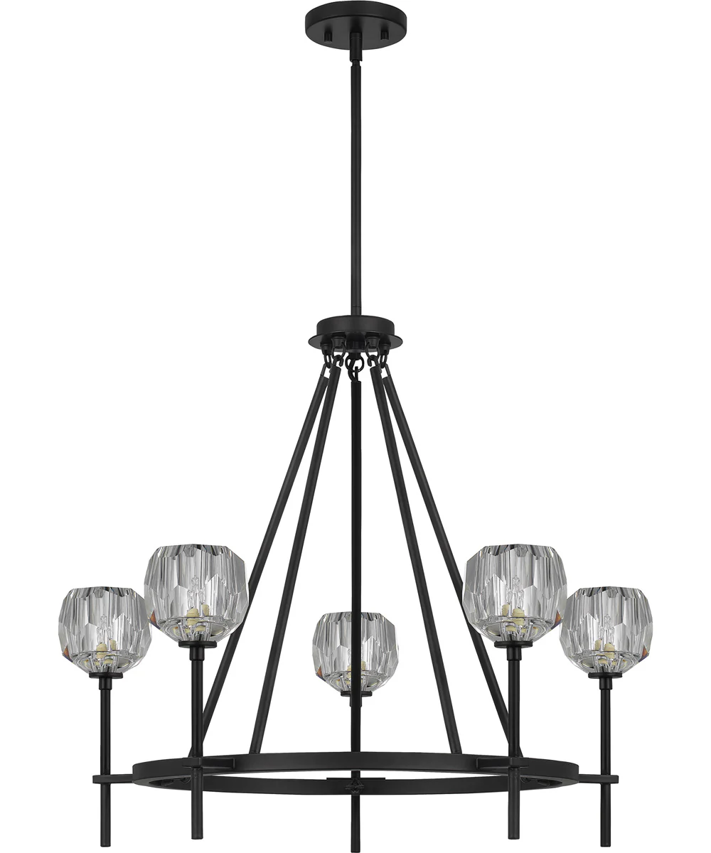 Regalia 5-light Chandelier Matte Black - Image 3