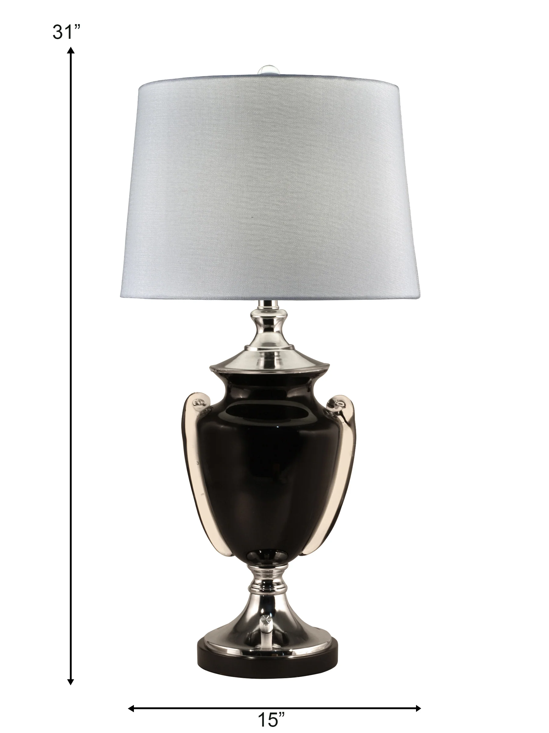 Regis 31 Inch  Tall Hand Blown Art Glass Table Lamp With Fabric Shade - Image 2