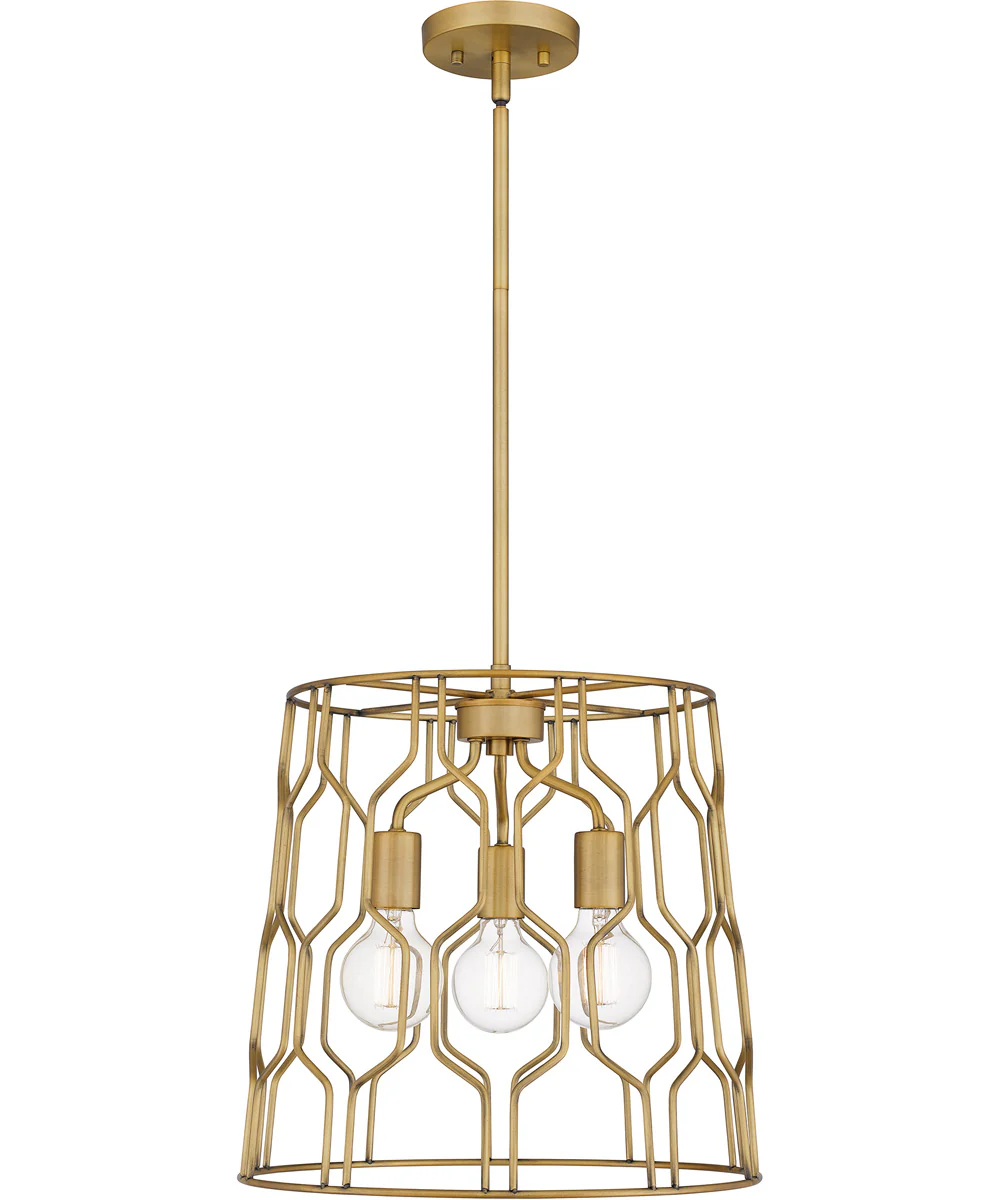 Rellie 3-light Pendant Aged Brass - Image 2