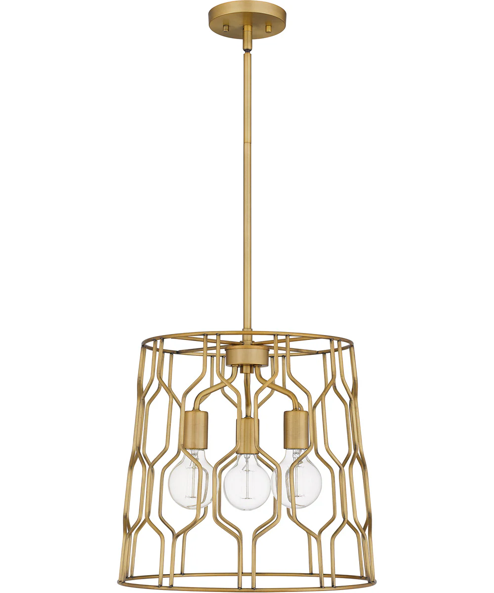 Rellie 3-light Pendant Aged Brass - Image 3