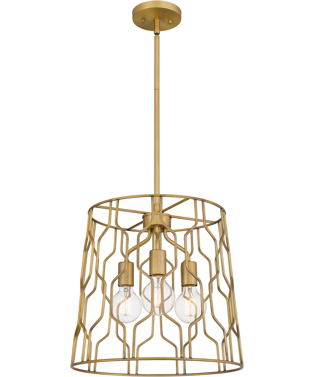 Rellie 3-light Pendant Aged Brass - Image 4