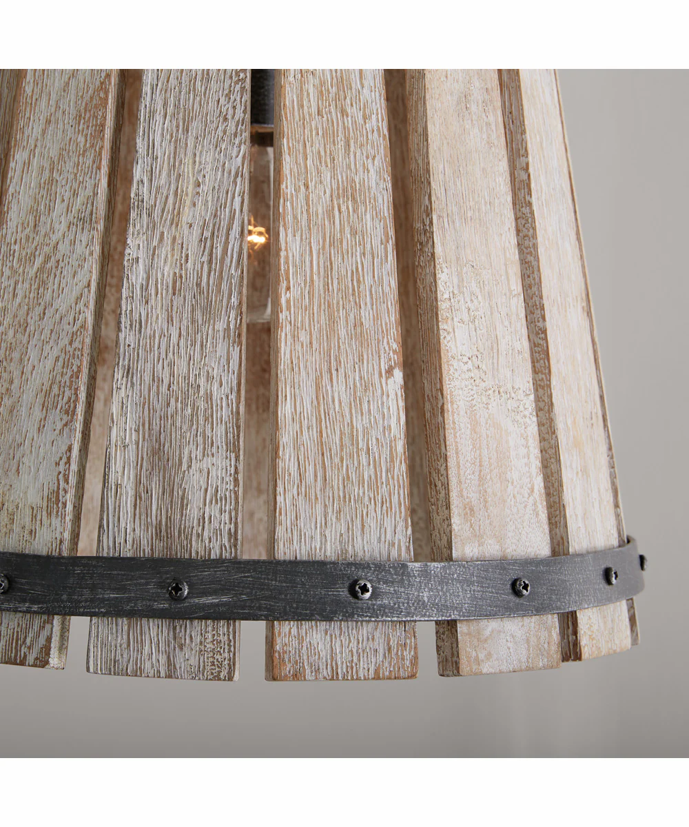 Remi 1-Light Pendant Brushed White Wash and Nordic Iron - Image 2