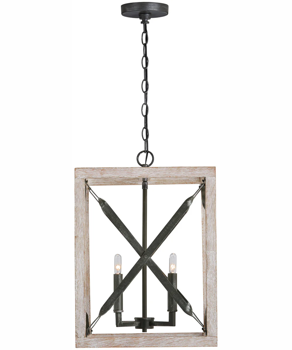 Remi 4-Light Pendant Brushed White Wash and Nordic Iron - Image 3