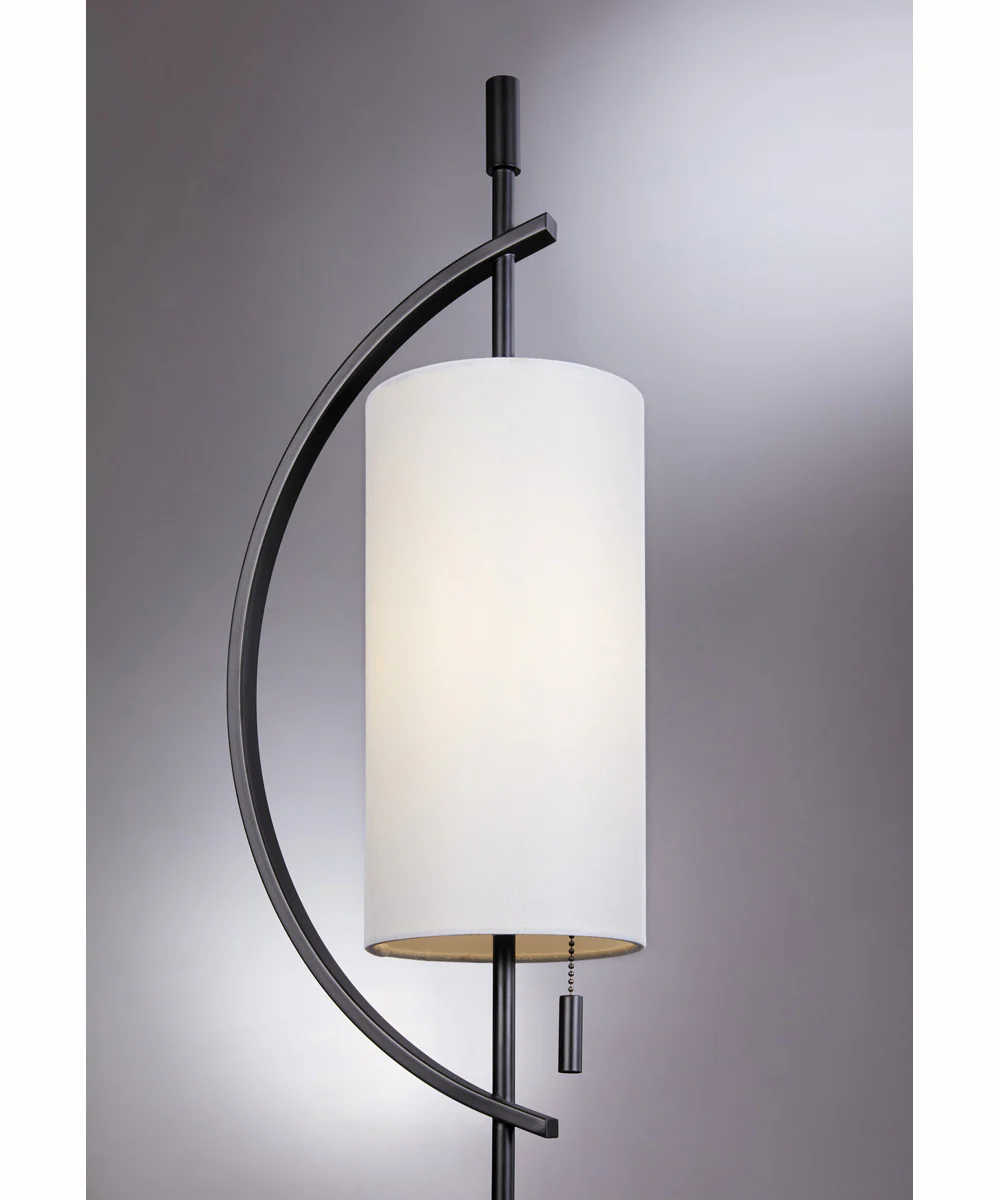 Renessa 1-Light Table Lamp Black/Off White Fabric Shade - Image 4