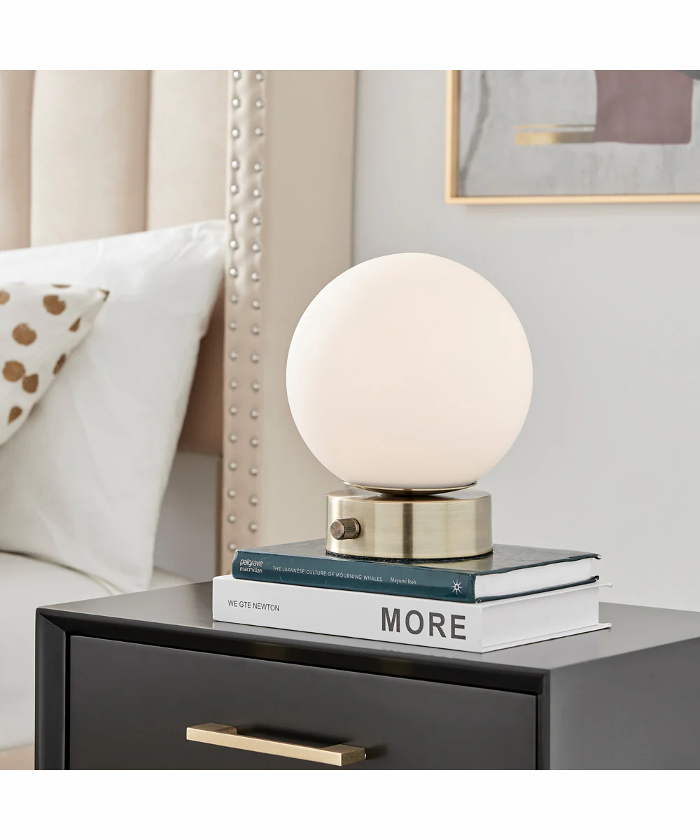 Reon 1-Light Table Lamp Gold/Frost Glass Shade - Image 3