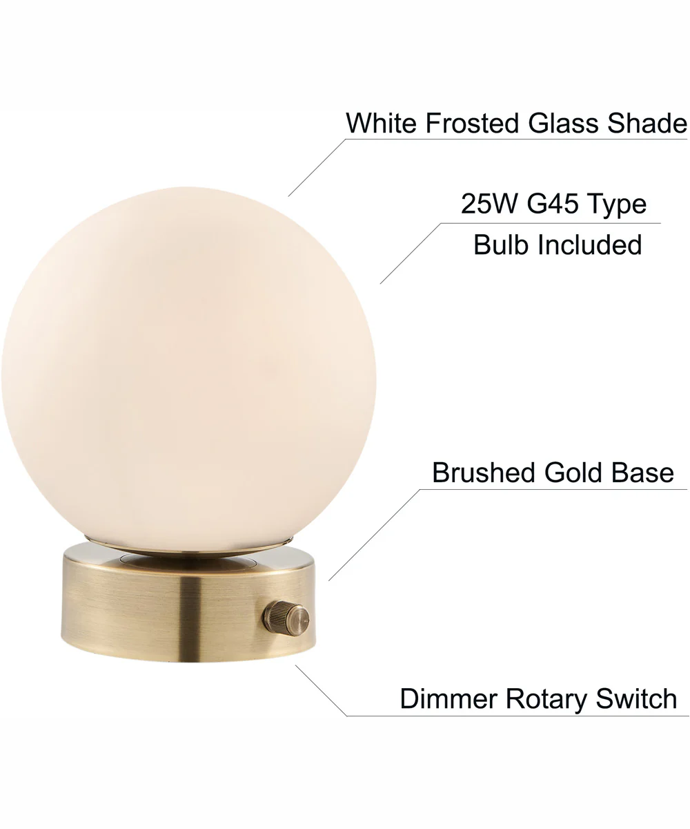 Reon 1-Light Table Lamp Gold/Frost Glass Shade - Image 5
