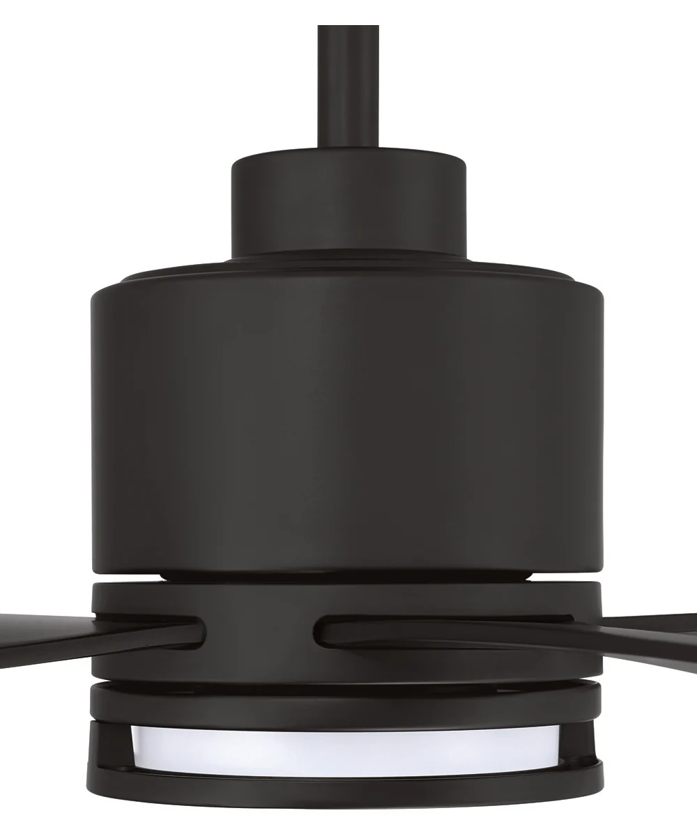 Rhett 52" 4-Blade Indoor/Outdoor Ceiling Fan Damp Rated 1-Light Fan Flat Black - Image 4