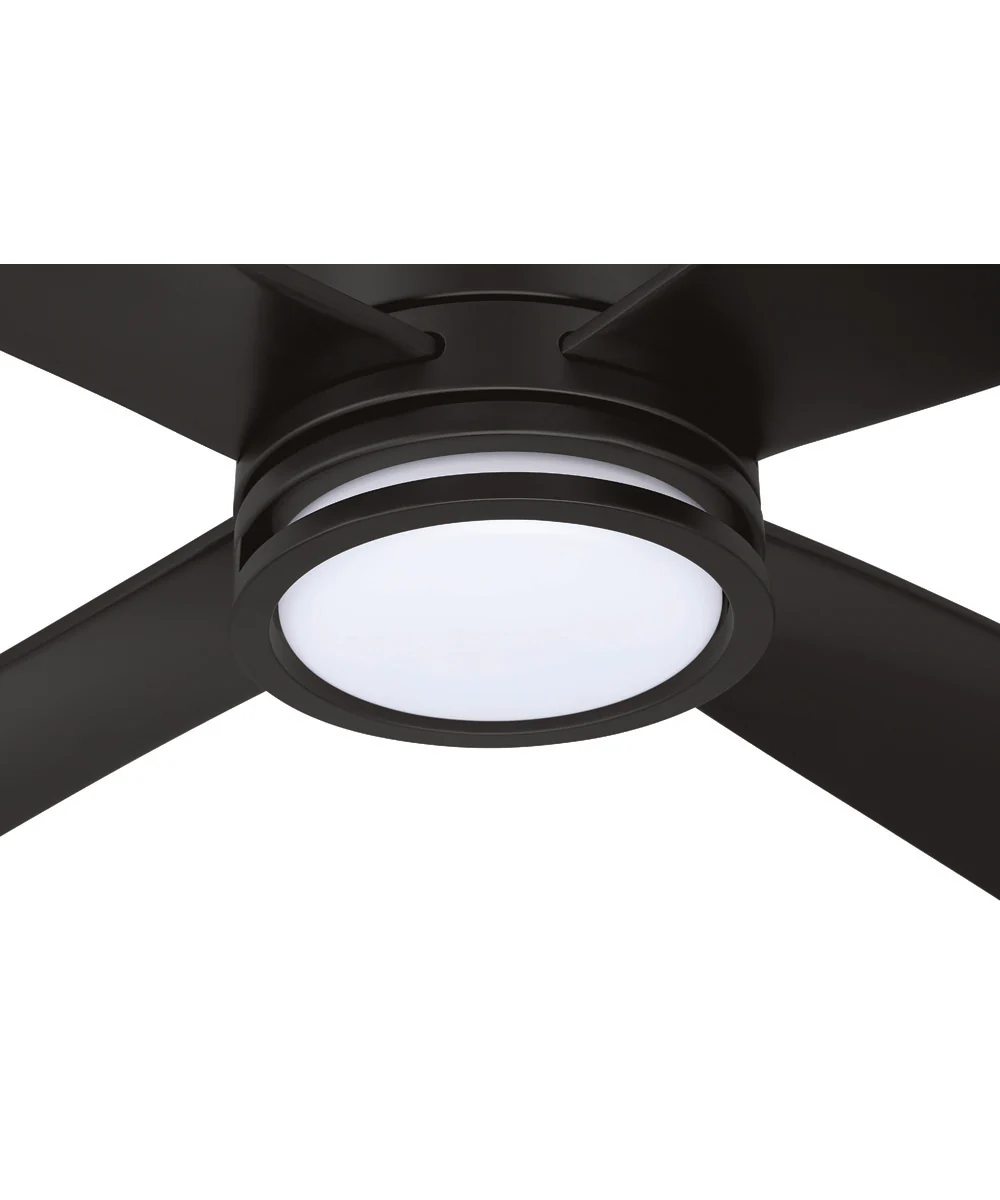 Rhett 52" 4-Blade Indoor/Outdoor Ceiling Fan Damp Rated 1-Light Fan Flat Black - Image 5