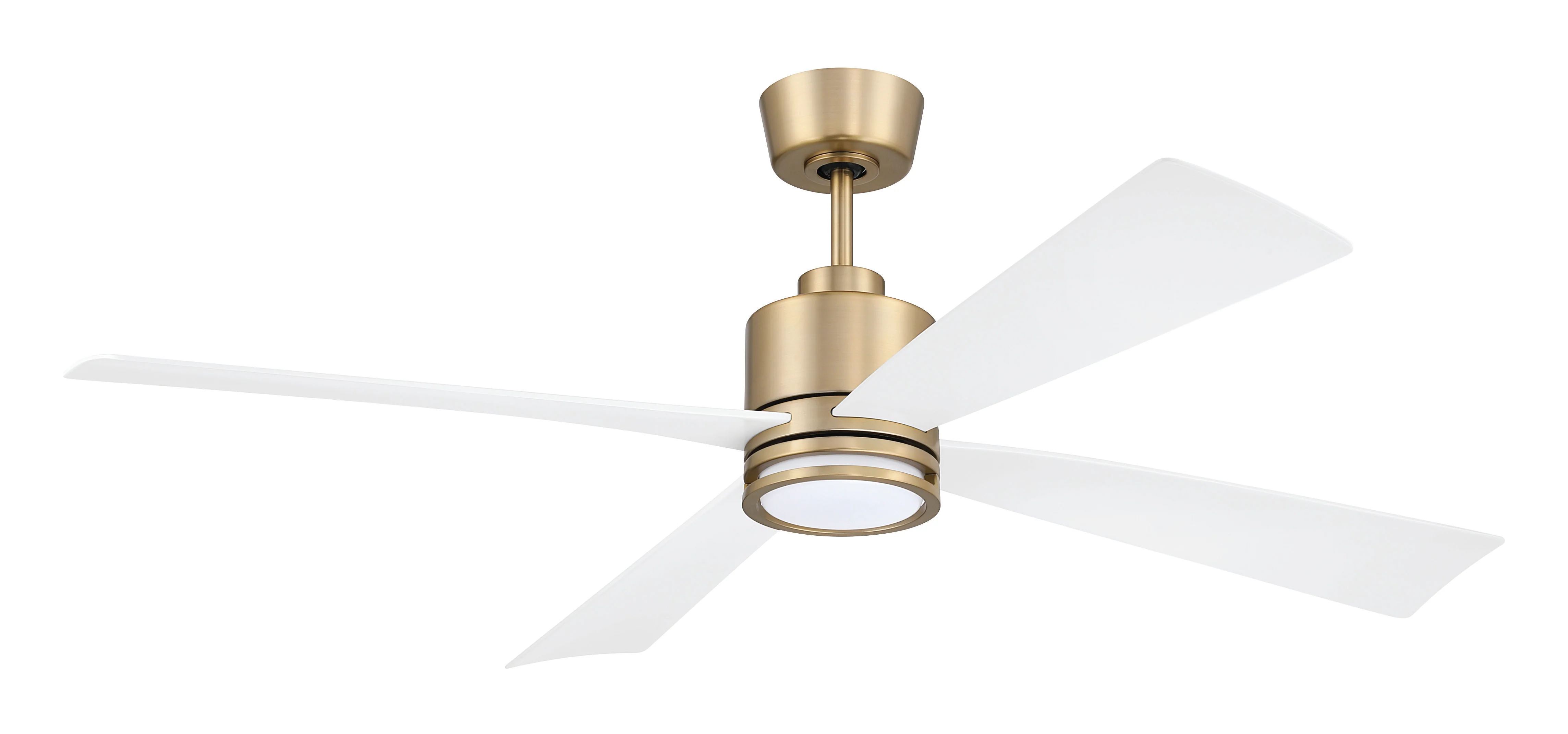 Rhett 52" 4-Blade Indoor/Outdoor Ceiling Fan Damp Rated 1-Light Fan Satin Brass