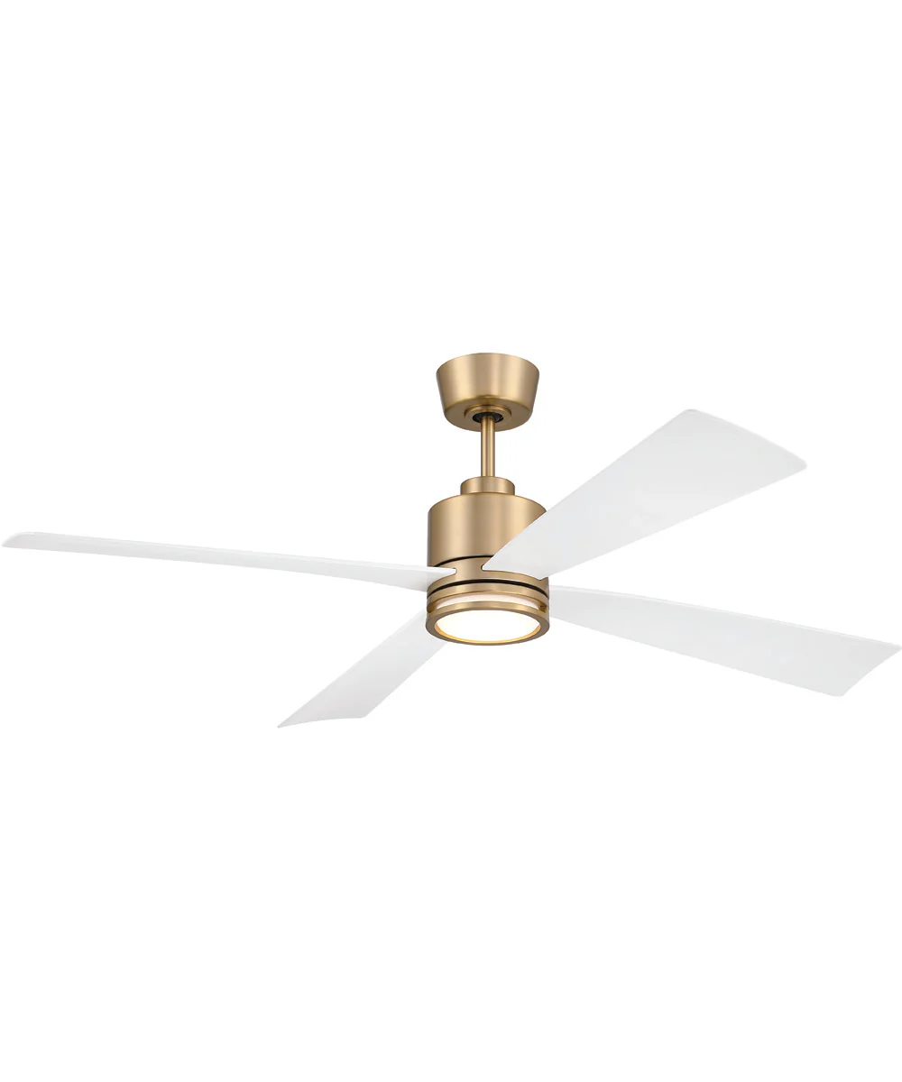 Rhett 52" 4-Blade Indoor/Outdoor Ceiling Fan Damp Rated 1-Light Fan Satin Brass - Image 2