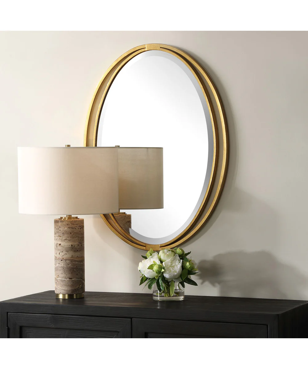 Rhodes Gold Oval Mirror - Image 2