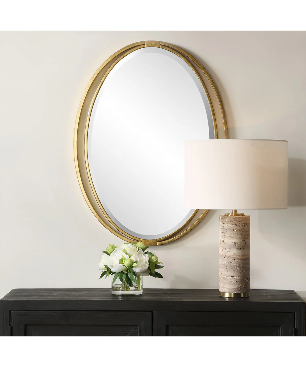Rhodes Gold Oval Mirror - Image 3