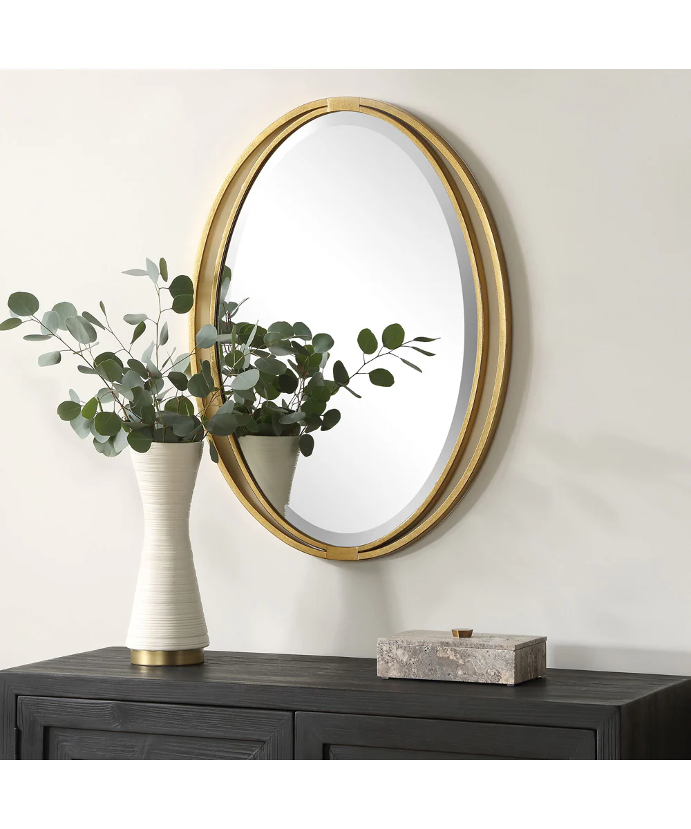 Rhodes Gold Oval Mirror - Image 4
