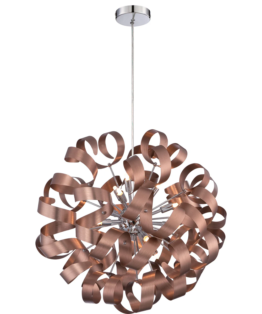 Ribbons 12-light Pendant Satin Copper - Image 4