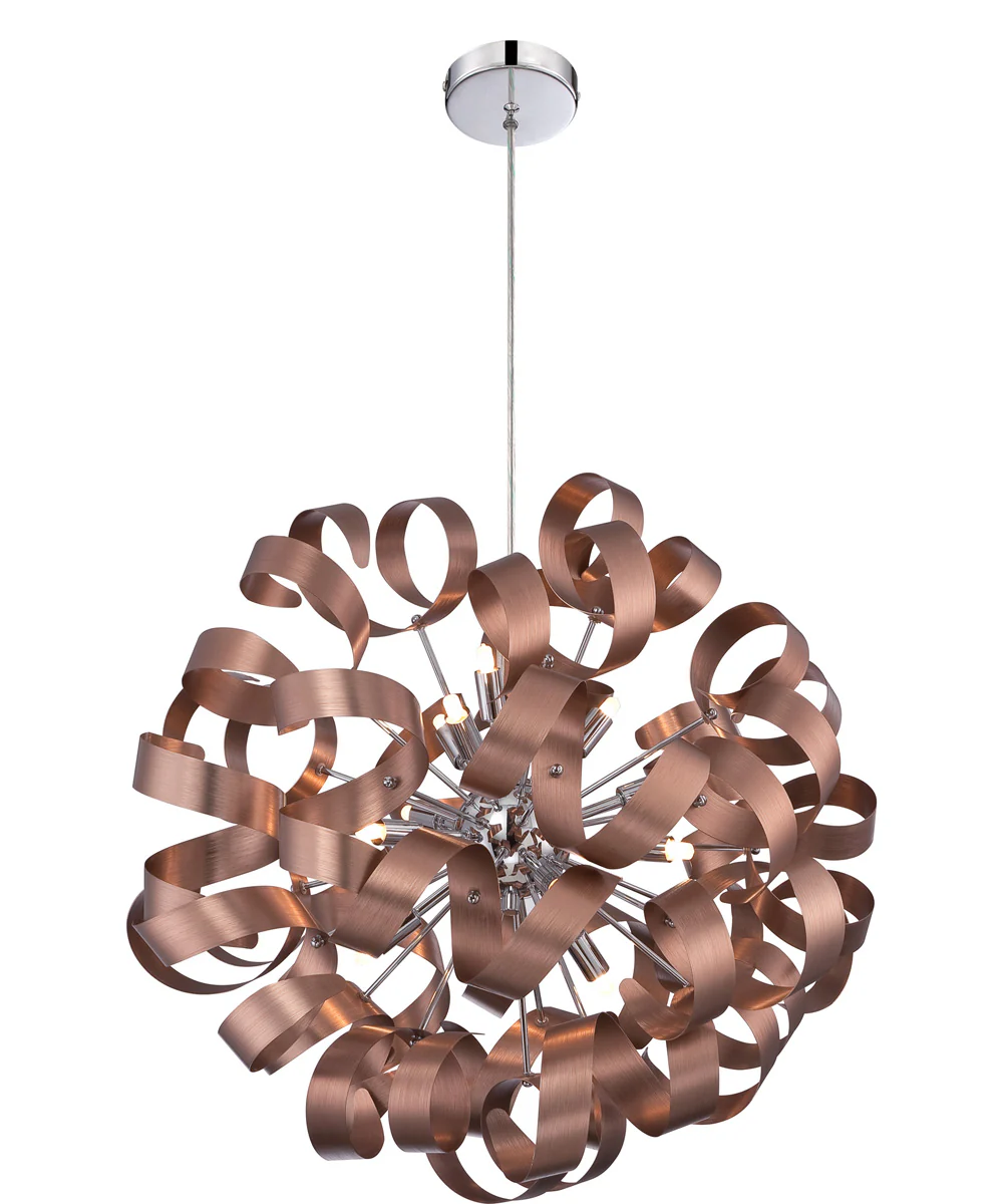 Ribbons 12-light Pendant Satin Copper - Image 5