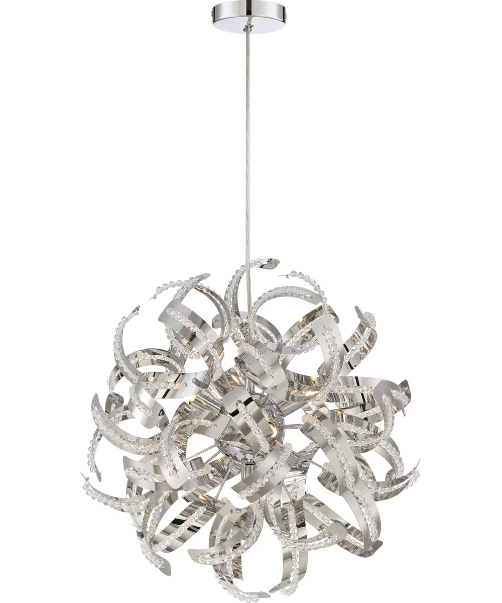 Ribbons 5-light Pendant Crystal Chrome