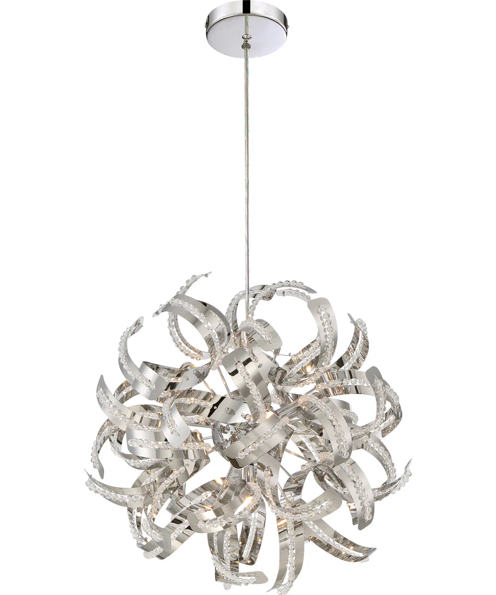 Ribbons 5-light Pendant Crystal Chrome - Image 5
