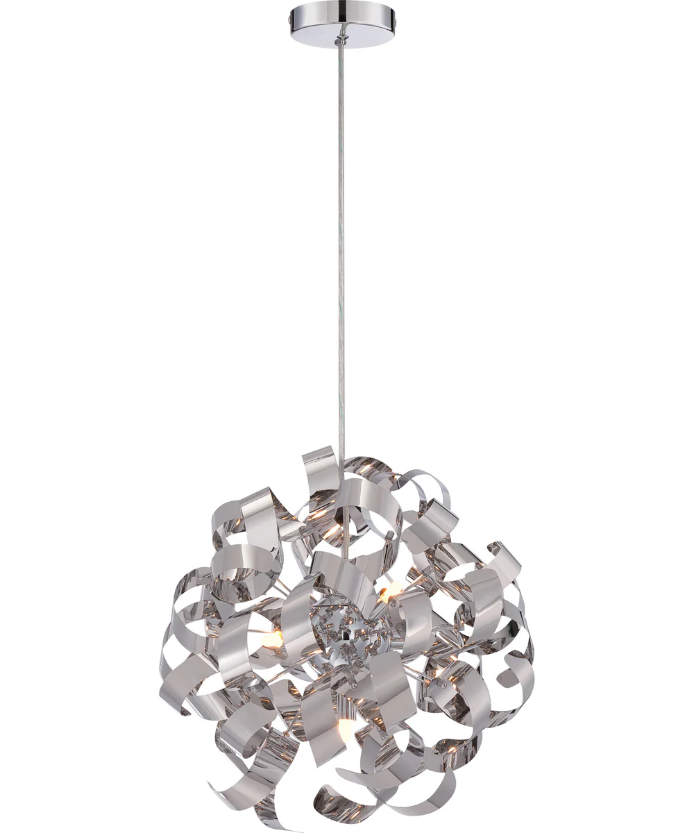 Ribbons 5-light Pendant Polished Chrome