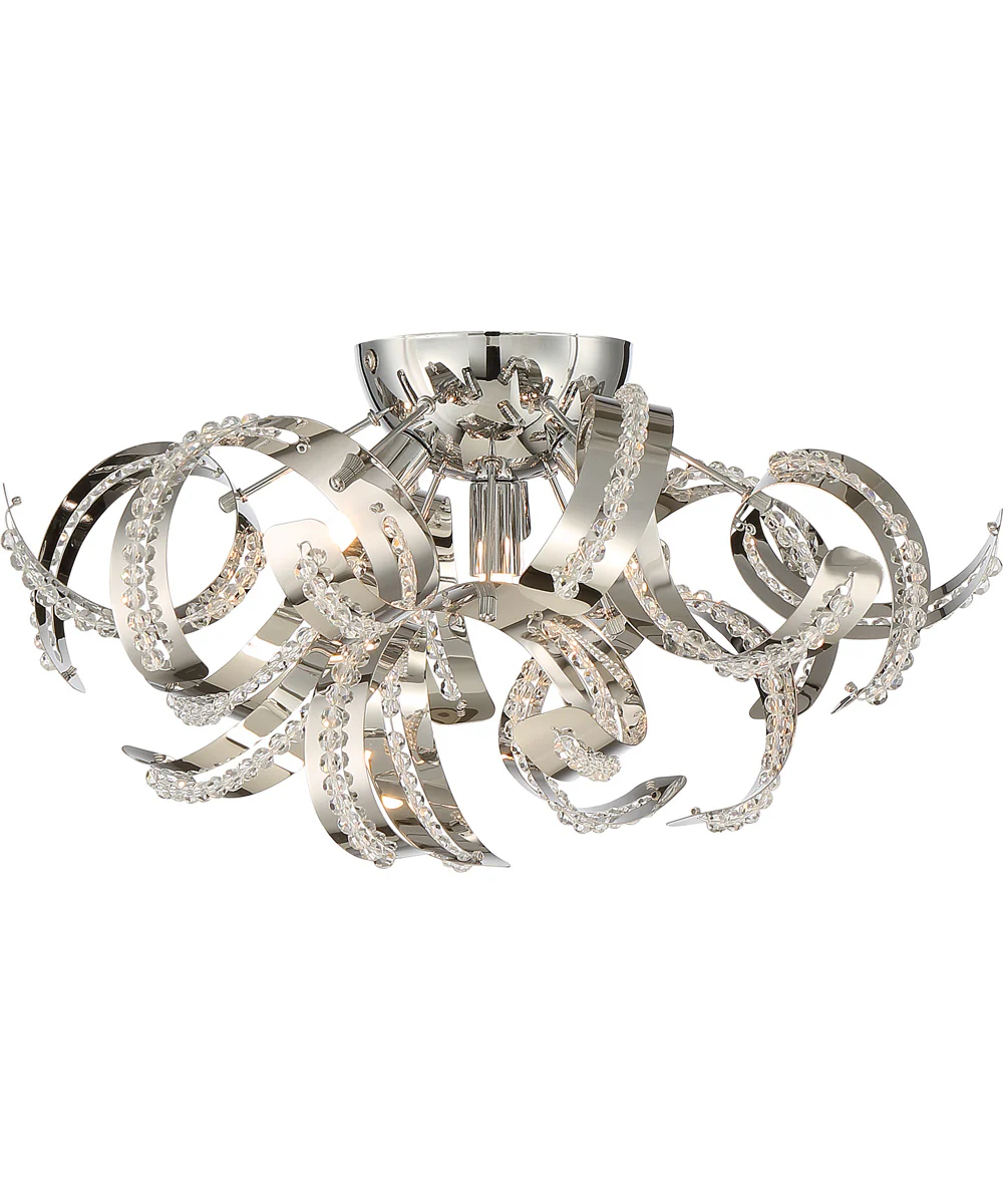 Ribbons Large 4-light Flush Mount Crystal Chrome - Image 2