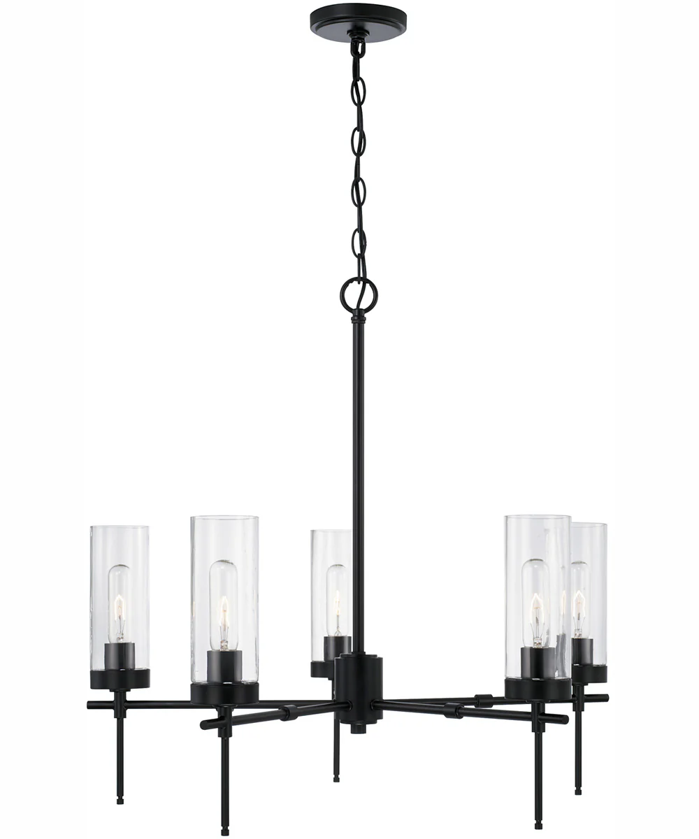 Riley 5-Light Chandelier Matte Black - Image 4