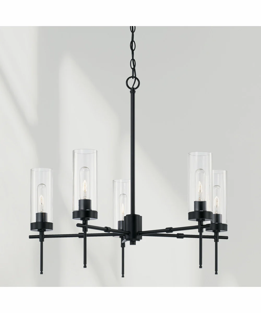Riley 5-Light Chandelier Matte Black - Image 5