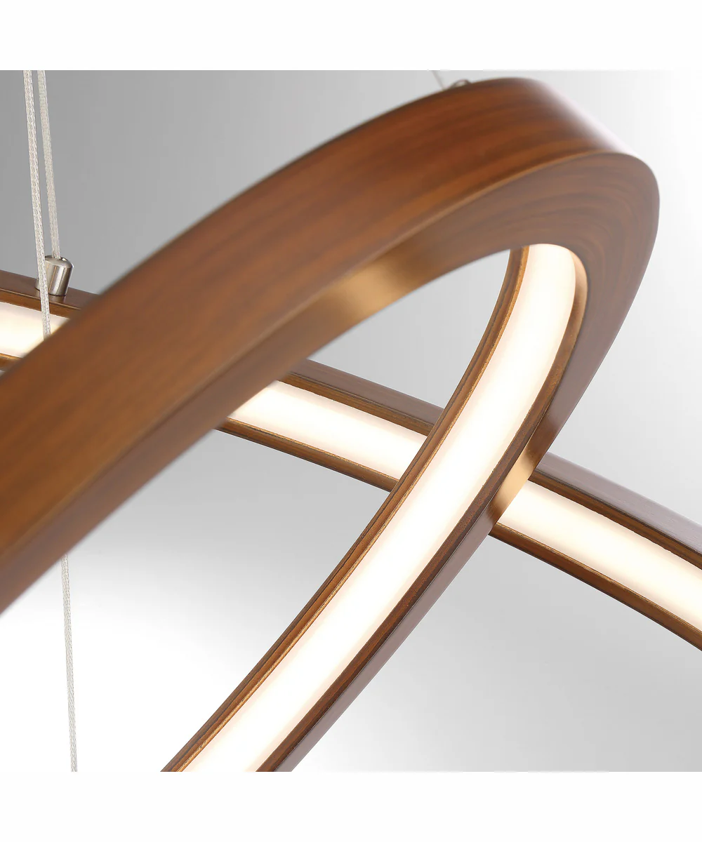 Rimmy 2-Light Led Pendant Walnut/Brushed Nickel - Image 2