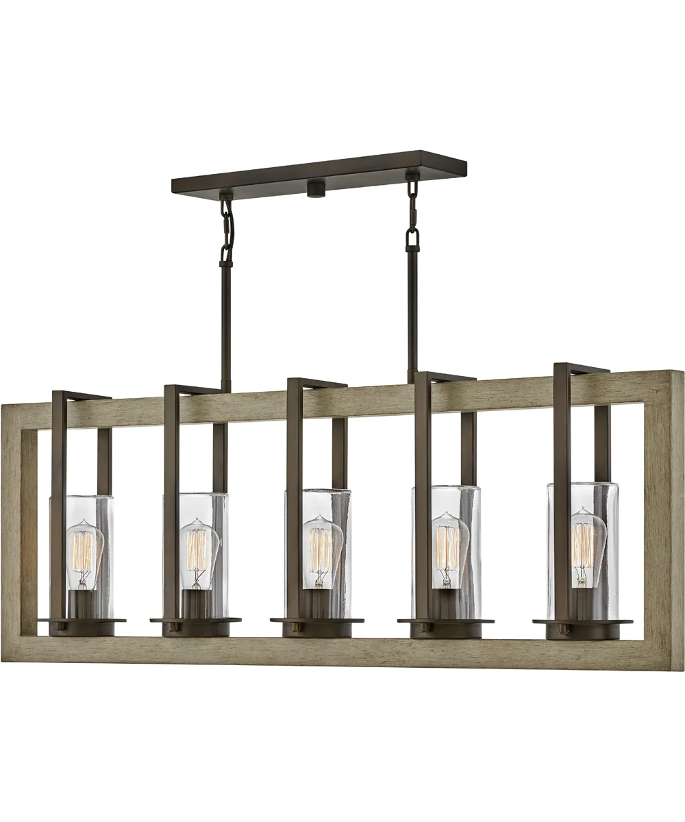 42" Riverwood Indoor/Outdoor 5-Light Linear in Warm Bronze