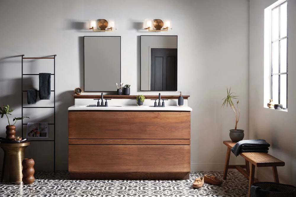 Rixon 2-Light Vanity in Heritage Brass - Image 2