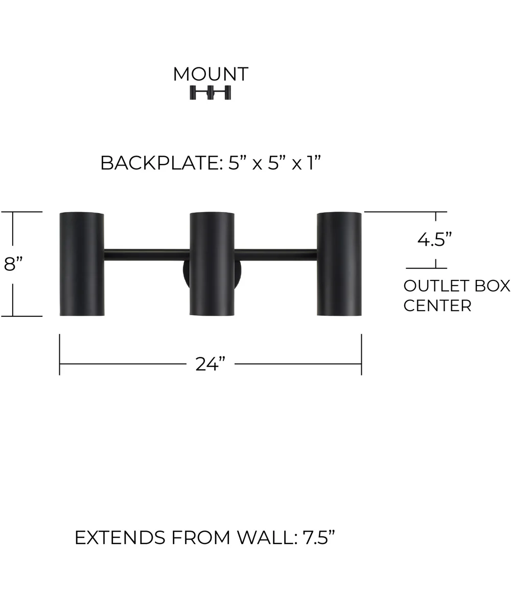 Robbie 3-Light Vanity Matte Black - Image 5
