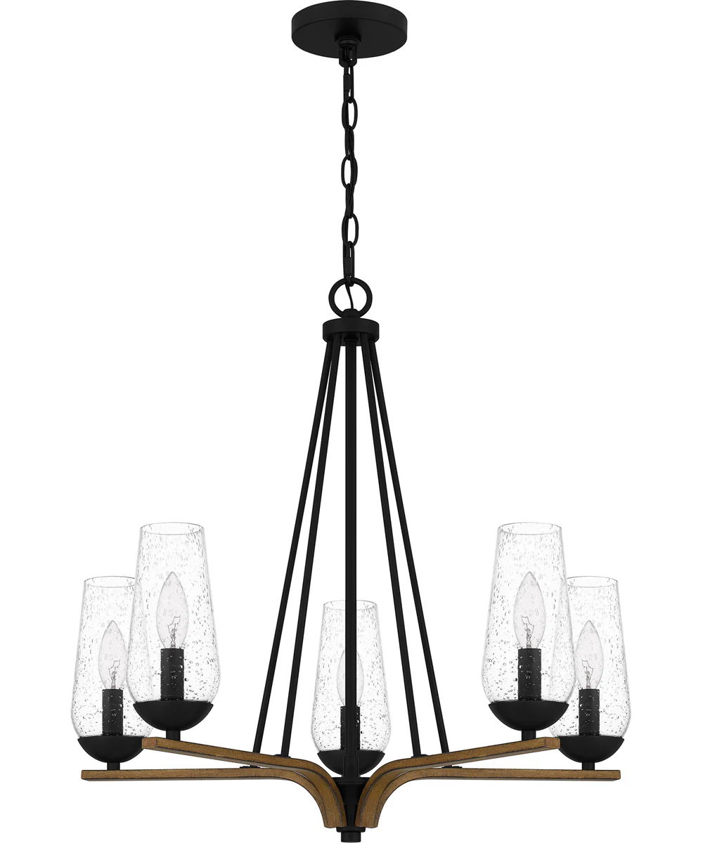 Rochester 5-light Chandelier Matte Black - Image 2