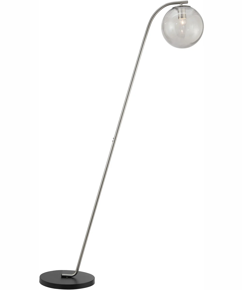 Roden 1-Light Floor Lamp Brushed Nickel/Smoke Glass Shade