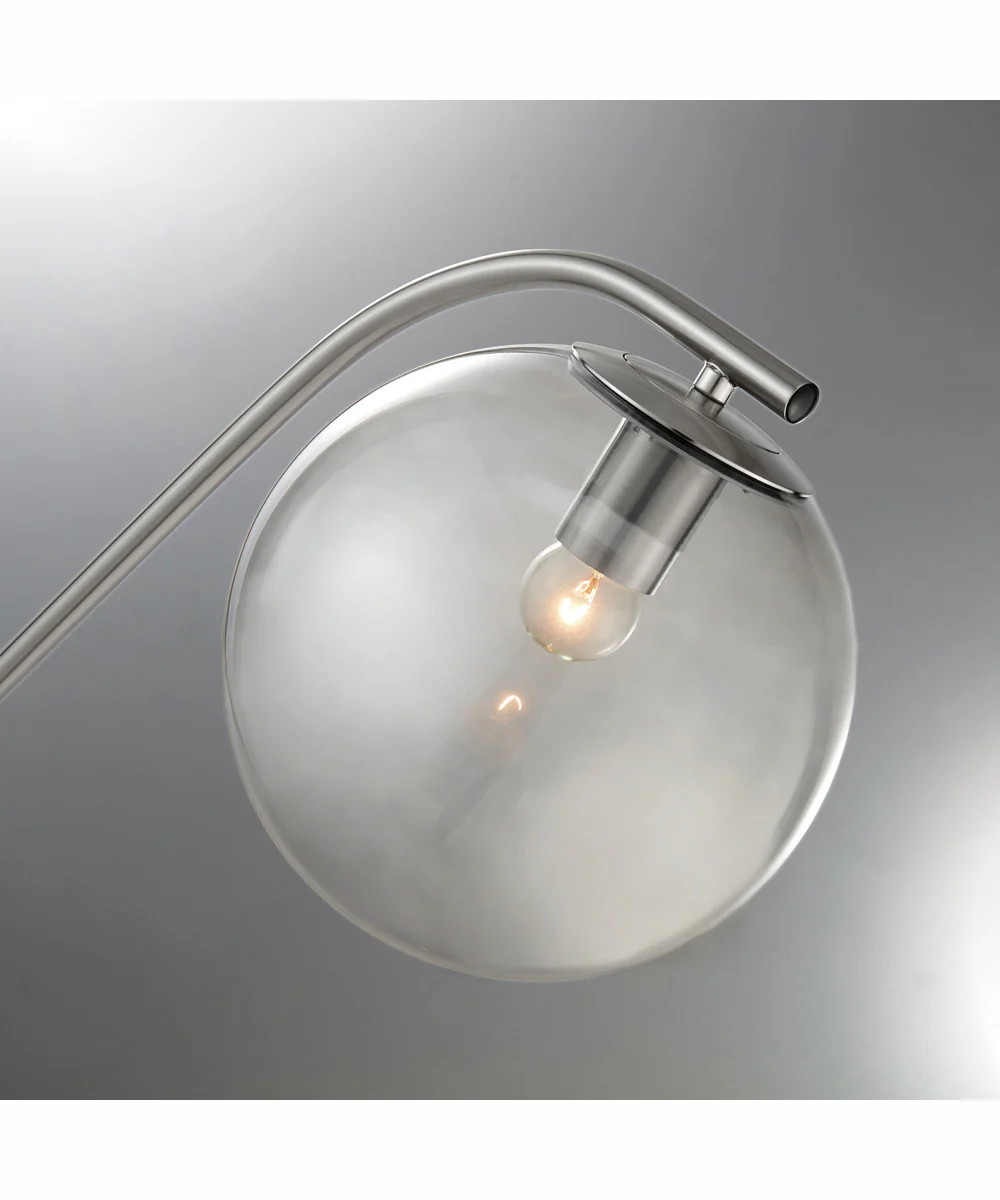 Roden 1-Light Floor Lamp Brushed Nickel/Smoke Glass Shade - Image 2