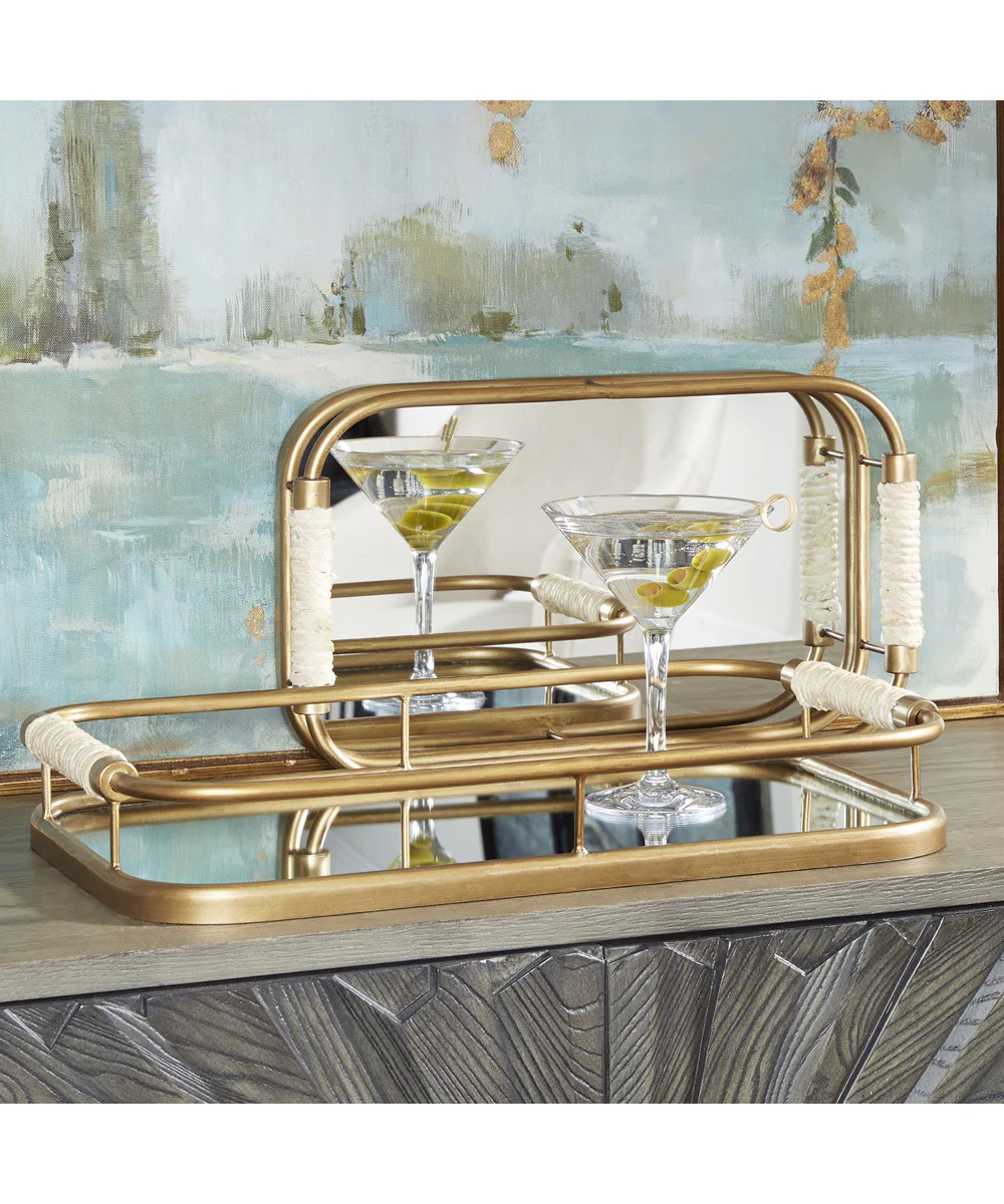Rosea Brushed Gold Trays, Set of 2 - Image 2
