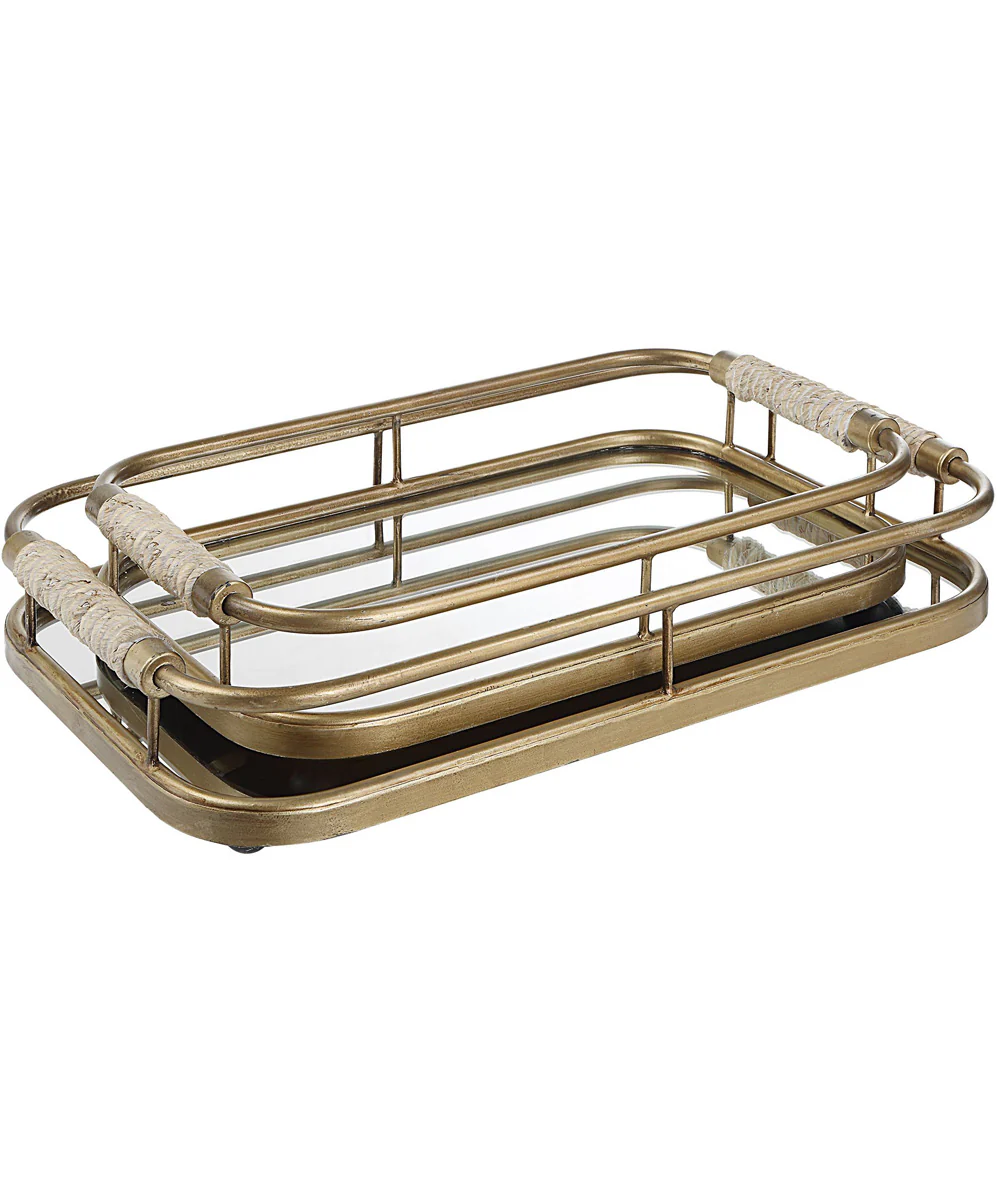 Rosea Brushed Gold Trays, Set of 2 - Image 4