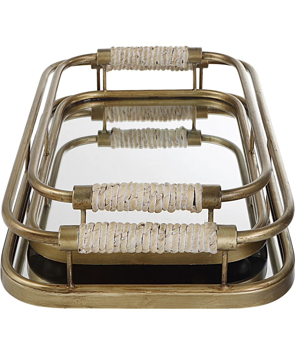 Rosea Brushed Gold Trays, Set of 2 - Image 5